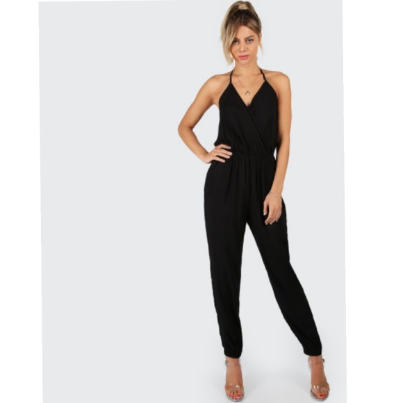 NEW! Black self tie jumpsuit - Picture 4 of 7